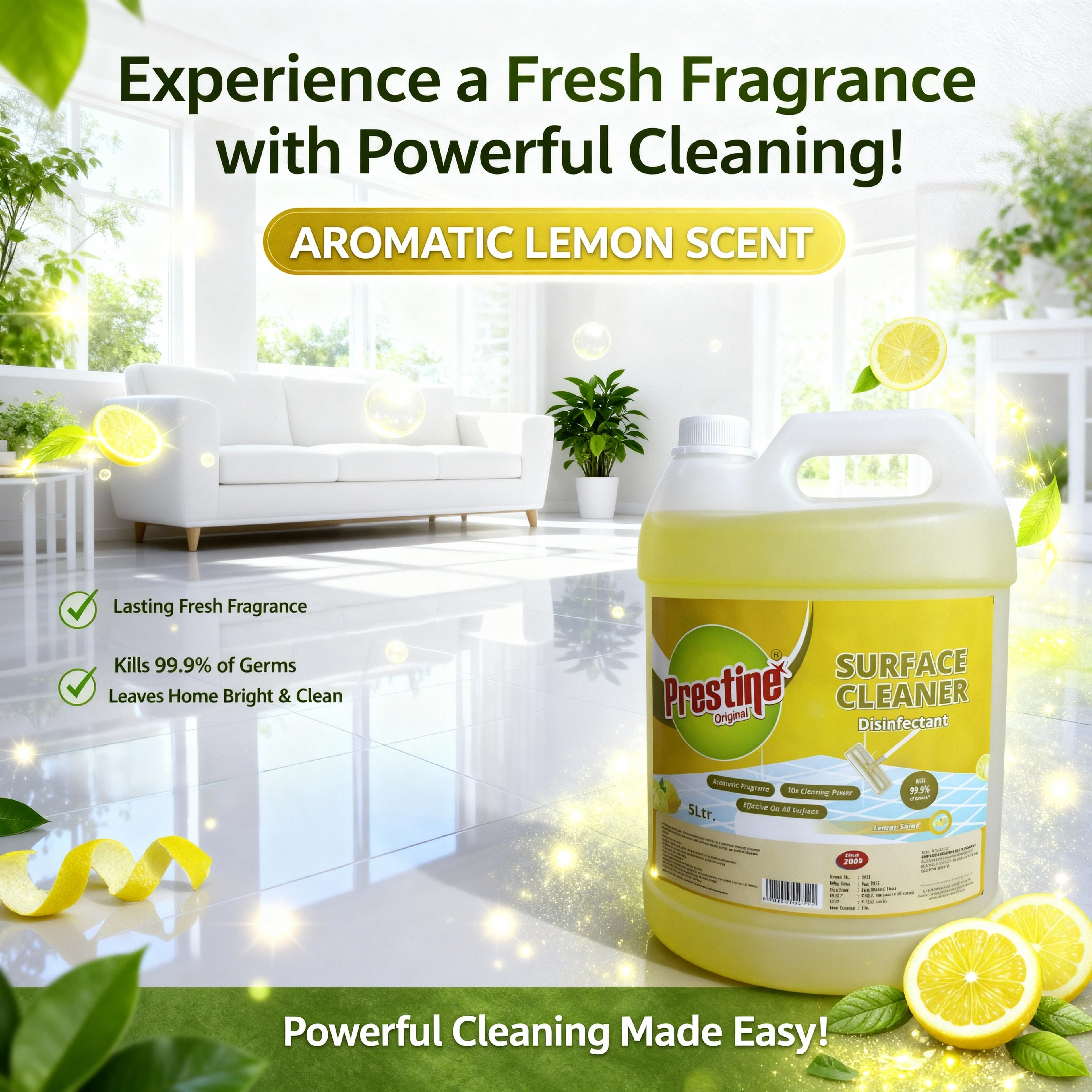 Lemon Surface Cleaner for Germ Protection 5 Ltr