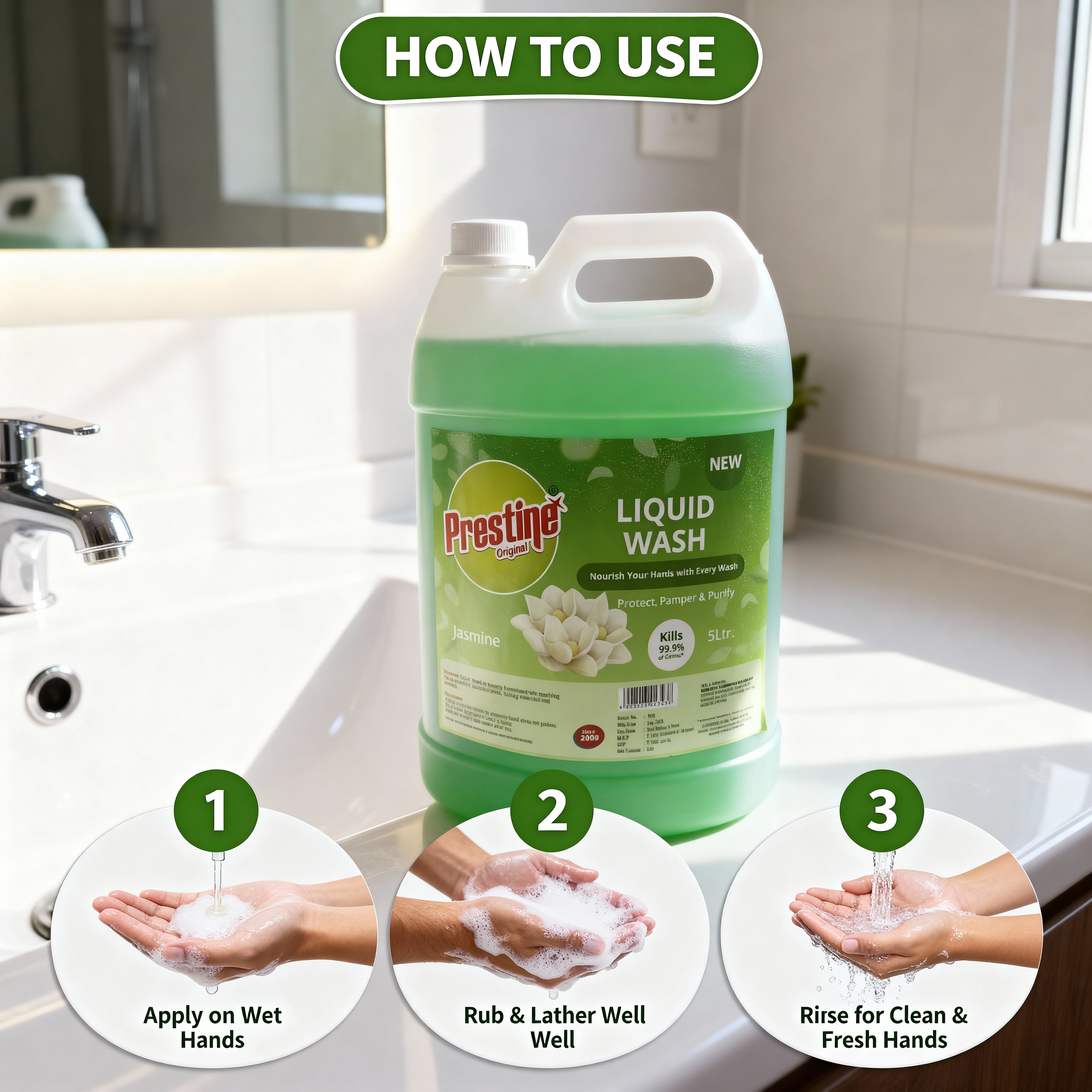 Green Liquid Wash for Germ Protection 5 Ltr