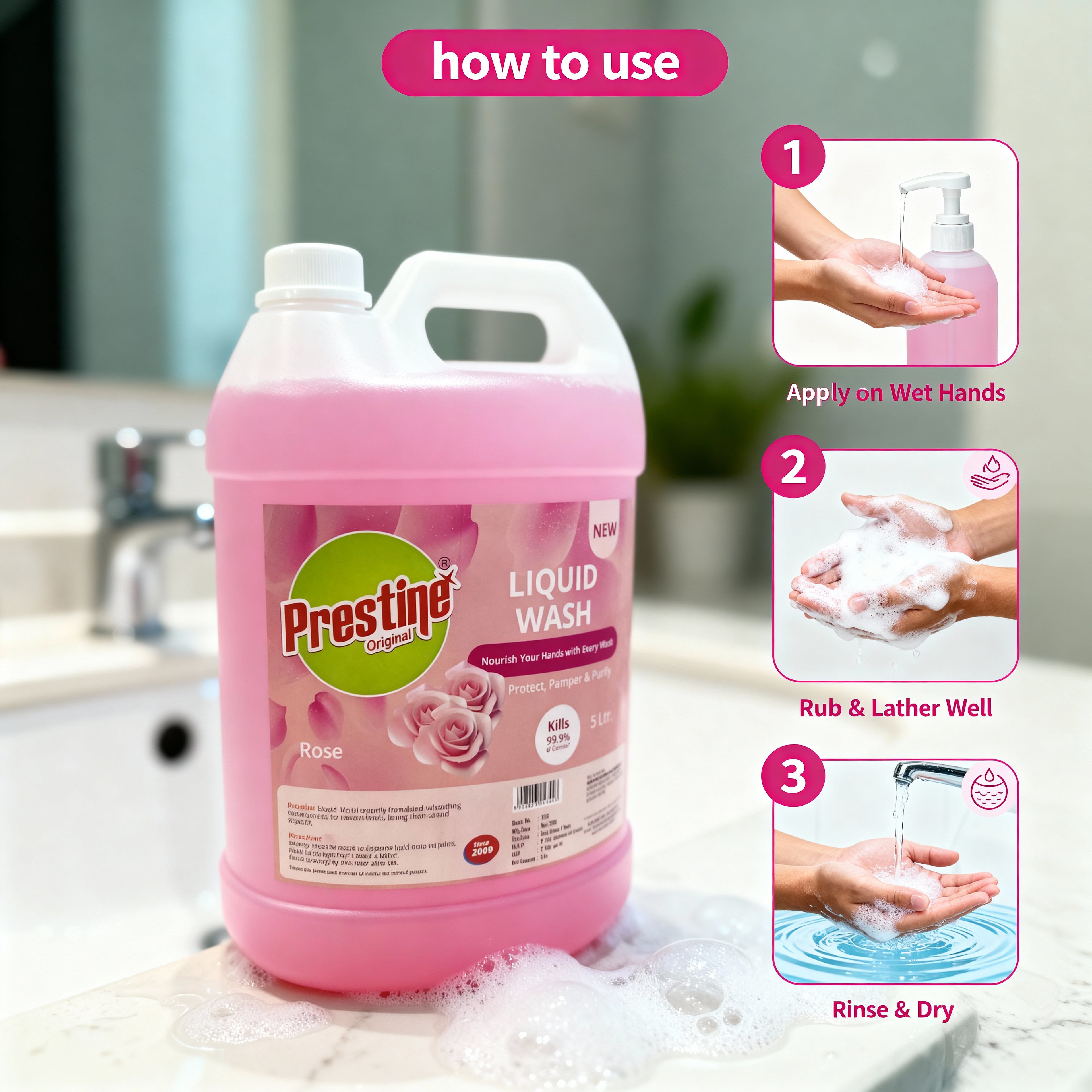 Pink Liquid Wash for Germ Protection 5 Ltr